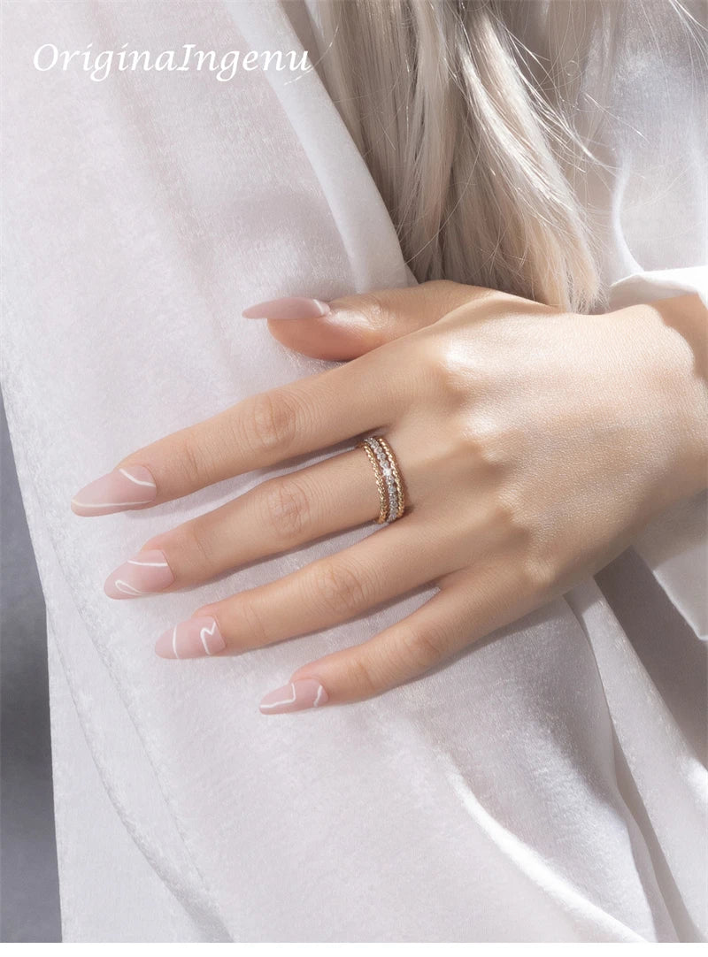 Set of 3 Gold Filled Stacking Ring Handmade Zircon Tarnish Resistant Jewelry Dainty Jewelry Boho Minimalism Ring for Women