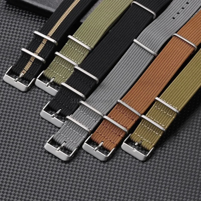 Military Nylon Smartwatch Band 18mm 20mm 22mm Universal Men Women Canvas Strap Fabric Army Replacement Wristbelt Sport Bracelets