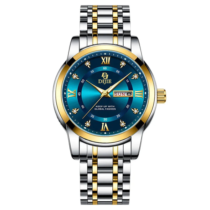 Trendy steel-band men's watch, exuding elegance, a popular casual and minimalist design, high-quality, versatile for business an