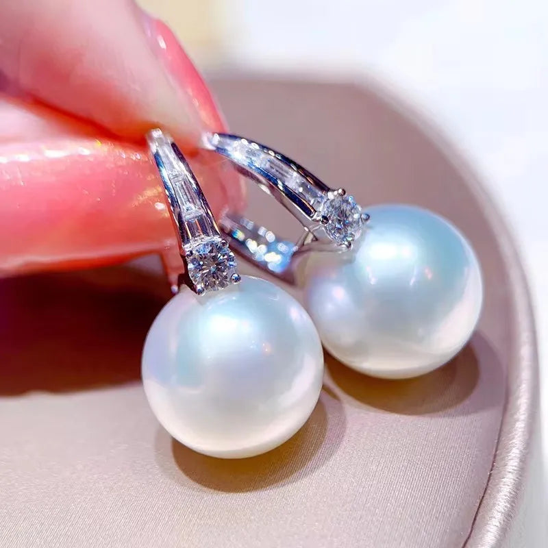 CAOSHI Simple Elegant Hoop Earrings with Simulated Pearl Female Graceful Jewelry for Engagement Daily Party Accessories Gift