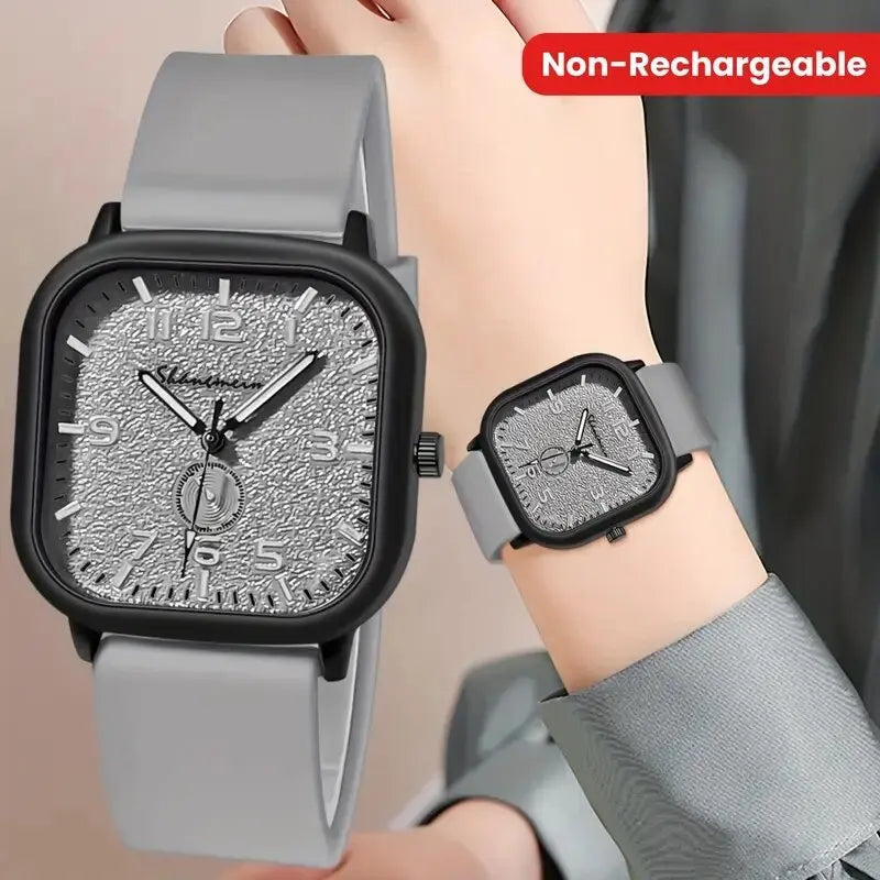 A stylish quartz watch with a personalized silicone band, the perfect choice for birthday, Valentine's Day, and New Year gifts