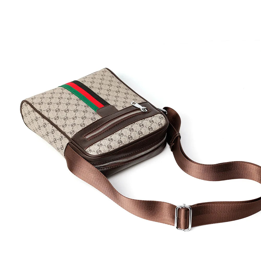 Square Crossbody Bag Men Luxury Design Men's Crossbody Bags Fashion Plaid Letter Printed Shoulder Bag Male Sling Messenger Bag