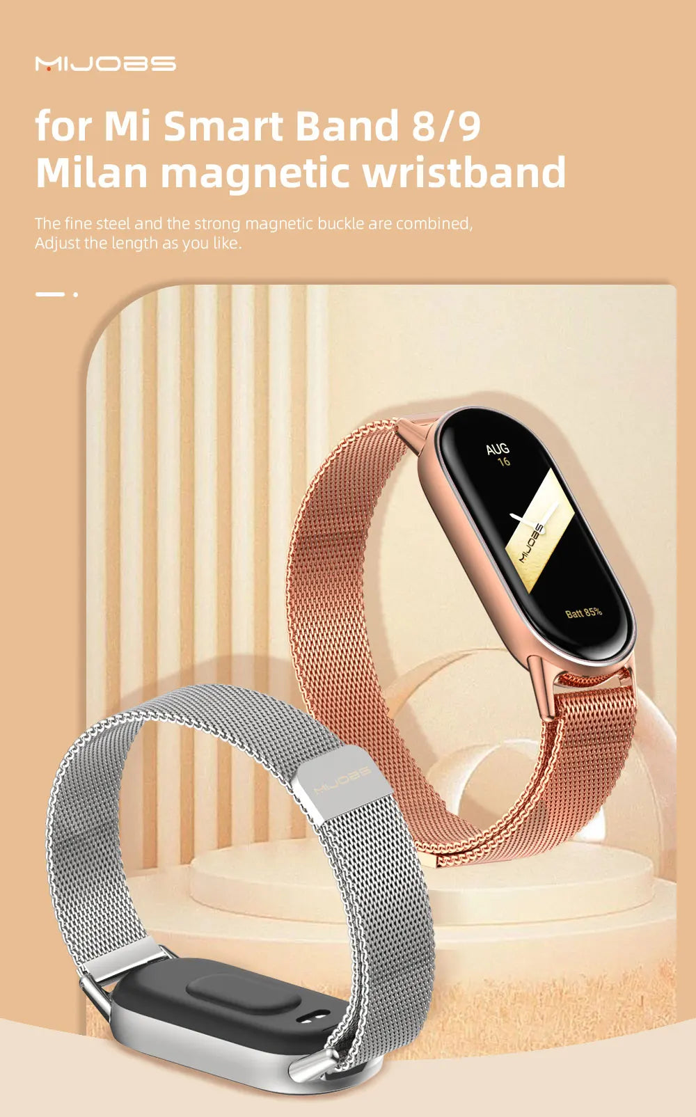 Mi Band 10 9 8 Strap Metal Smart Bracelet Milanese Girls Women Small Wrist Band For Xiaomi Mi Band 8 9 Smart Watch