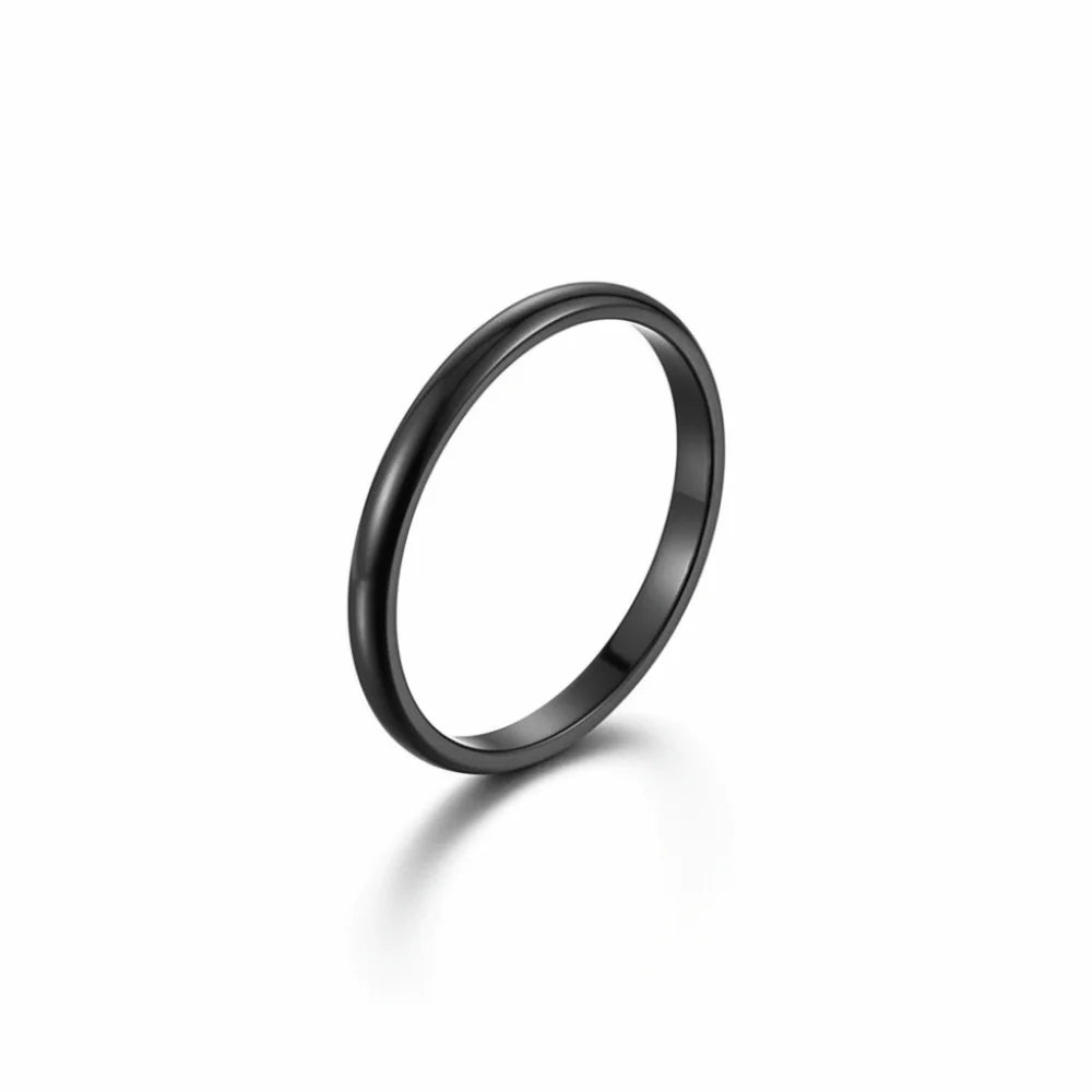 Durable Stackable Plain Band Rings 2MM Twist Design Thin Rings Minimalist Style Smooth Titanium Steel Rings Party Jewelry