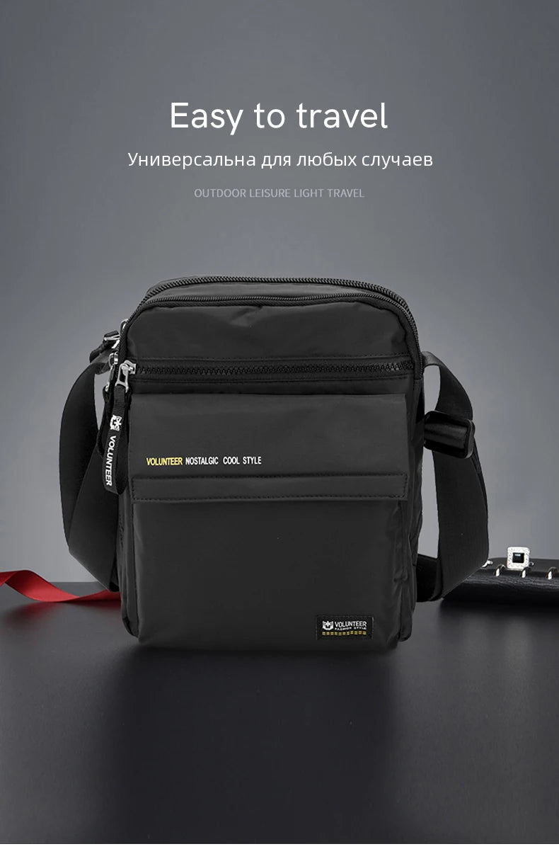 VOLUNTEER Crossbody Bags for Men 2023 New Fashionable Commuter Waterproof Light Weight High Quality Casual Shoulder Bag 1801-06