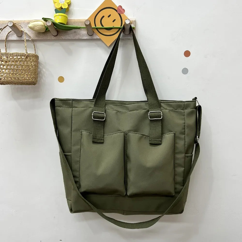 Summer Casual Women's Crossbody Bag Artistic Solid Color Student Shoulder Bag Large Capacity Simple Bag