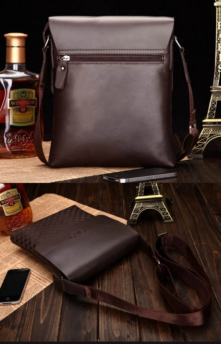 Men's One Shoulder Crossbody Bag Korean Version Trendy Checkerboard Pattern Embossed New Casual Business Bag Bags for Men