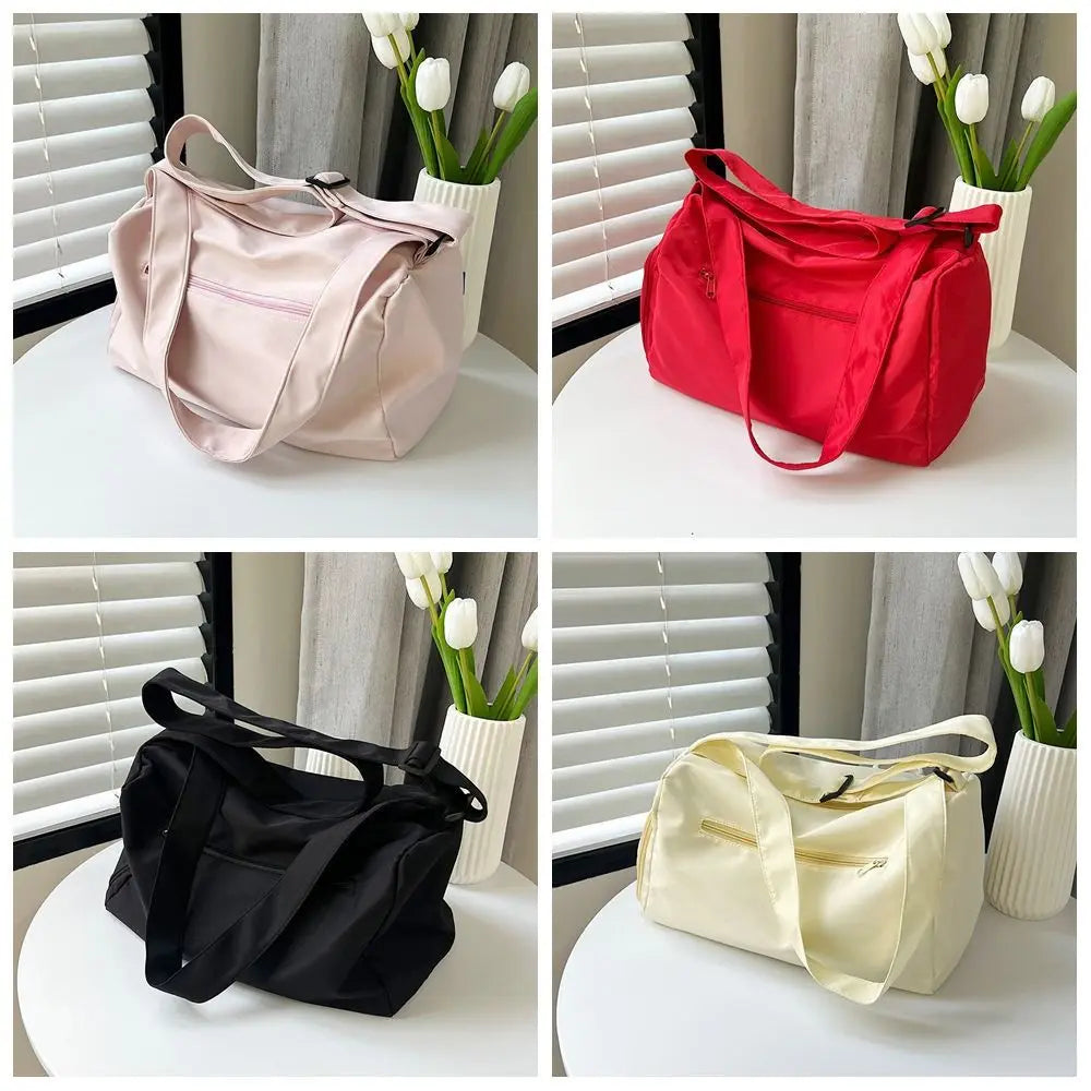 Fashionable Solid Color Crossbody Tote Bags Canvas Large Capacity Sports Shoulder Bag Niche Design Casual Gym Fitness Bag Girls