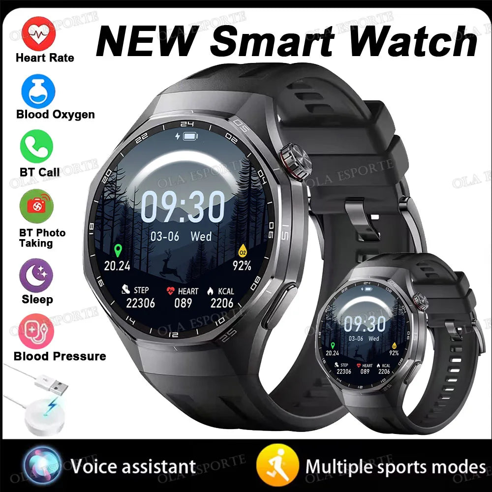 Business Smart Watch for Men HD Display Bluetooth Calling Fitness Tracker Heart Rate Sleep Monitor Stylish Wrist Watch 2026 ht22