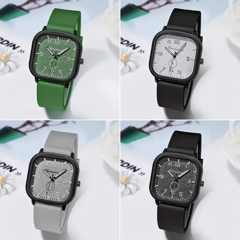 A stylish quartz watch with a personalized silicone band, the perfect choice for birthday, Valentine's Day, and New Year gifts