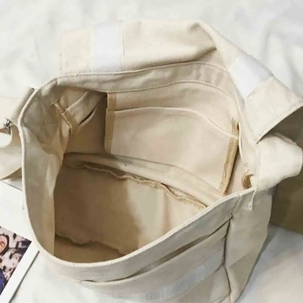Crossbody Bags 2022 Women Canvas Youth Fashion Casual Shopping Shoulder Bag Large Capacity Solid Color Shoppers Handbags