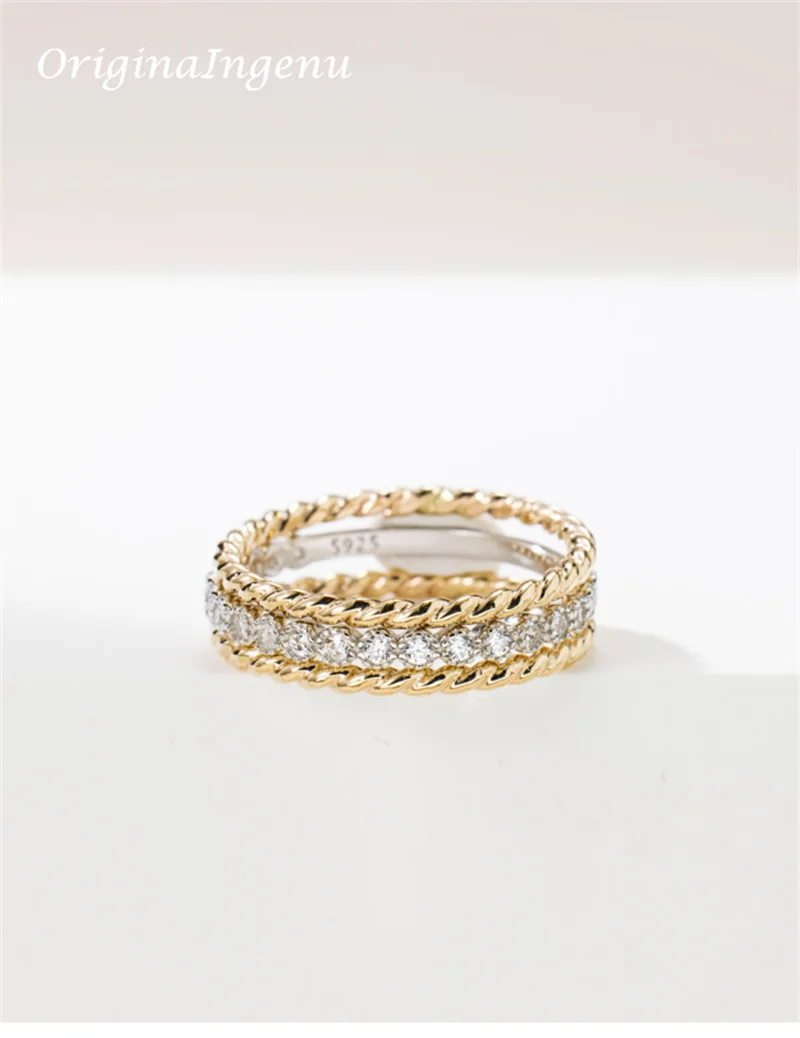 Set of 3 Gold Filled Stacking Ring Handmade Zircon Tarnish Resistant Jewelry Dainty Jewelry Boho Minimalism Ring for Women