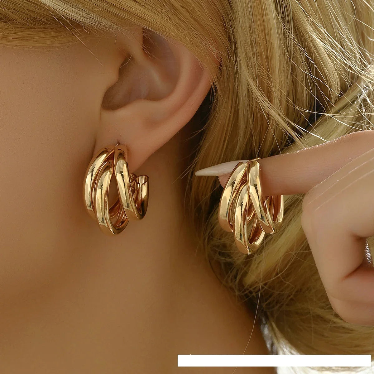 Elegant Gold Color Circled Hoop Earring for Woman Metal Elegant Vintage Geometric  Luxury Earrings Party Jewelry Gifts