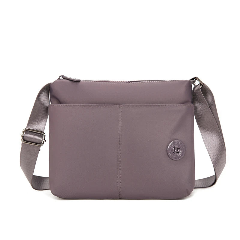 Women Crossbody Bag Multi-Pocket Organizer Lightweight Nylon Wide Strap Messenger Purse Commute Travel Outdoor Solid Minimalist
