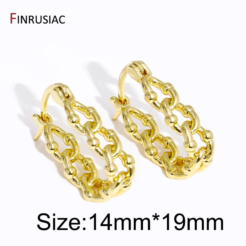 Multi Style Elegant Hoop Earrings For Women Fashion 18K Gold Plated Brass Drop Earrings Wedding Engagement Jewelry Party Gift
