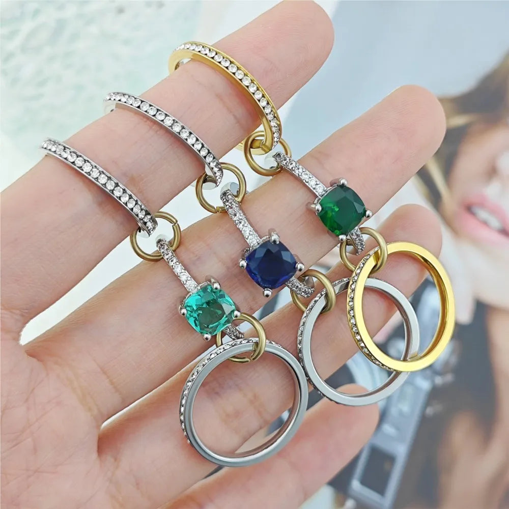 Full Cubic Zirconia Stacking Rings For Women Luxury Style Gold Color Multi-layer Spinelli Ring Wedding Engagement Jewelry Gifts