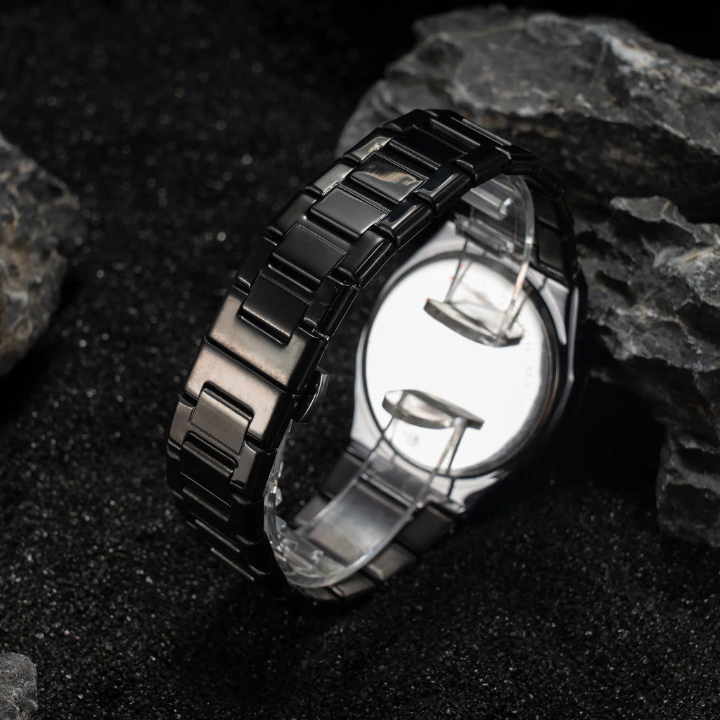 Fashion Luxury Casual Watch For Men Arabic Numeral Dial Stainless Steel Band Waterproof Men's Wristwatch