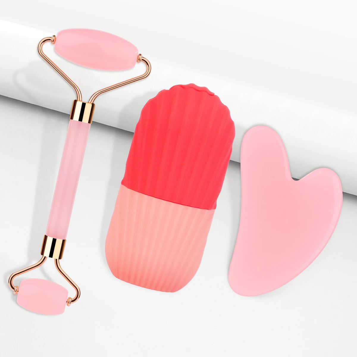 1/2/3pcs Ice Face Roller Facial Skincare Ice Roller Set,Facial Roller GuaSha FaceTool Set,Face Massage Roller Lifting Contouring