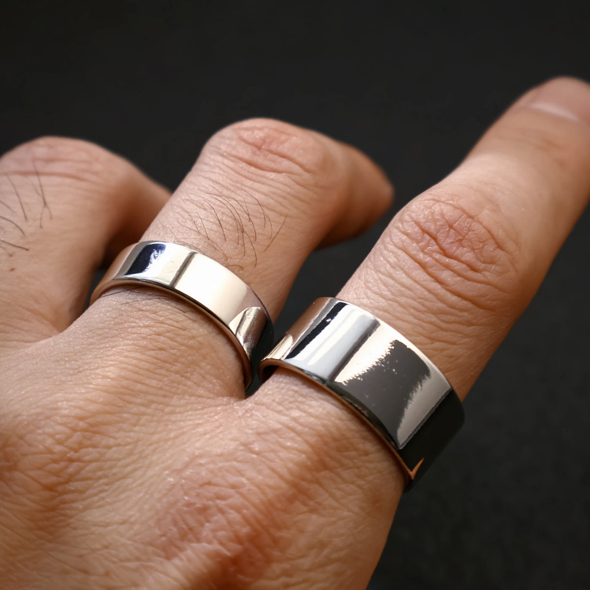 Retro 3 Stacking Rings Set Adjustable Open Ring For Men Gothic Punk Edgy Hiphop Silver-plated Brass Jewelry Accessories Gift