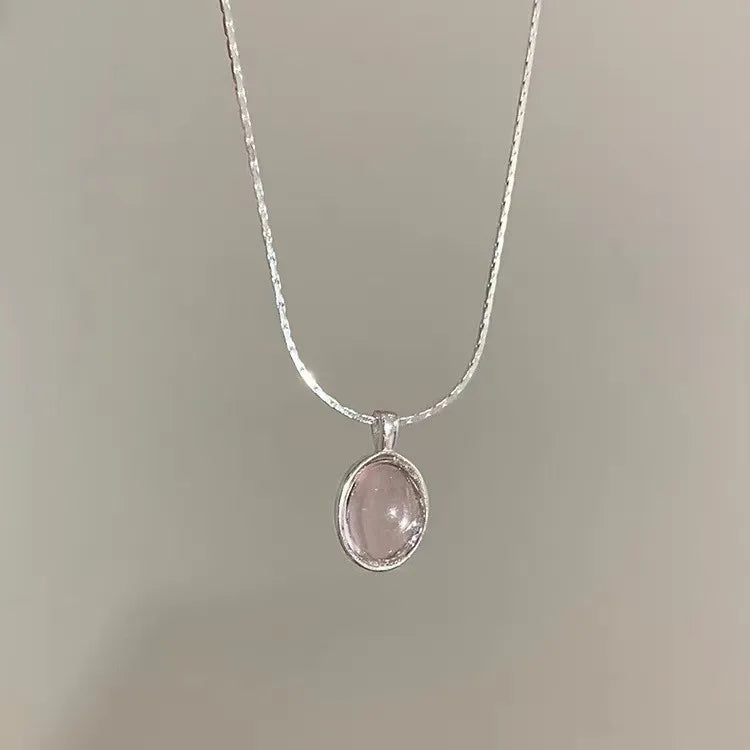 Silver Color Minimalist Round Geometric Necklaces for Charming Women Romantic Fashion Jewelry Sweet Accessories