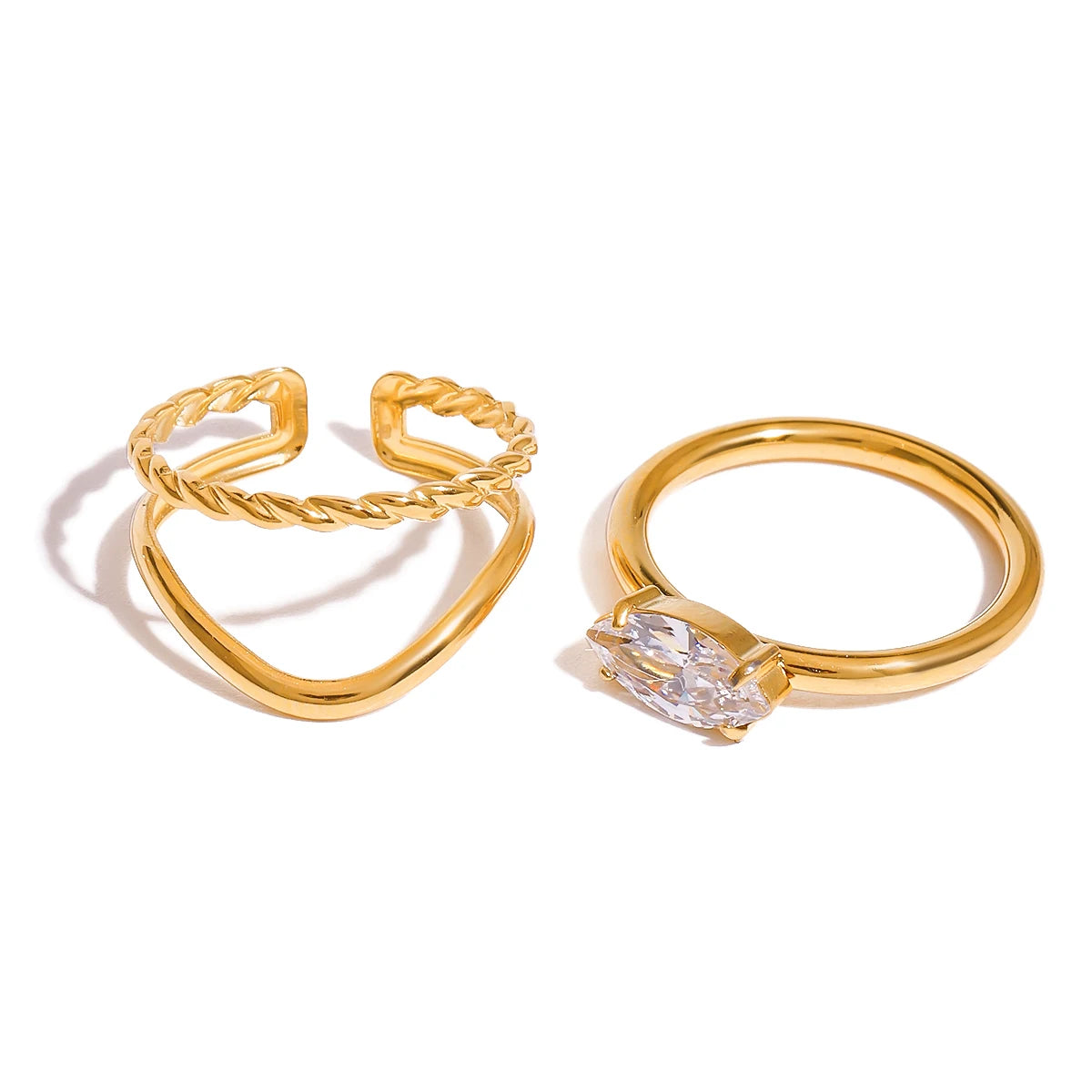Yori Personalized Stackable Ring Set  Prevent Allergy Stainless Steel Gold Color Daily Wear Fashion Jewelry 2025 NEW
