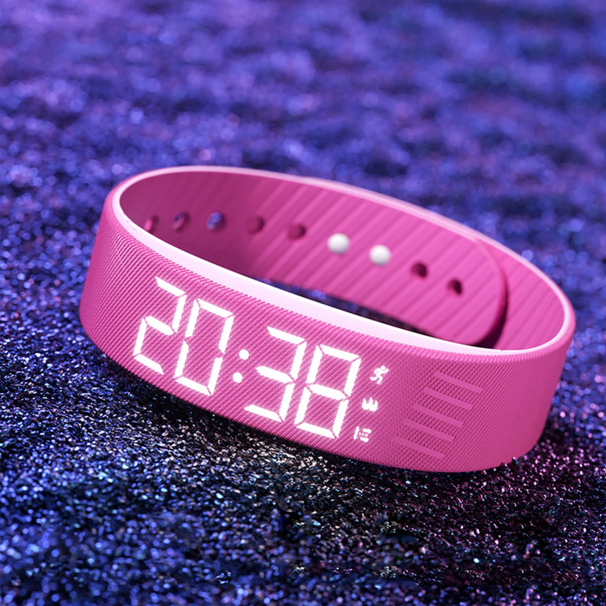 Smart Bracelet Vibrating Alarm Wristband W/Step Counter Pedometer Silent Vibration Alarm Watch Unique for Deepsleepers Elderly