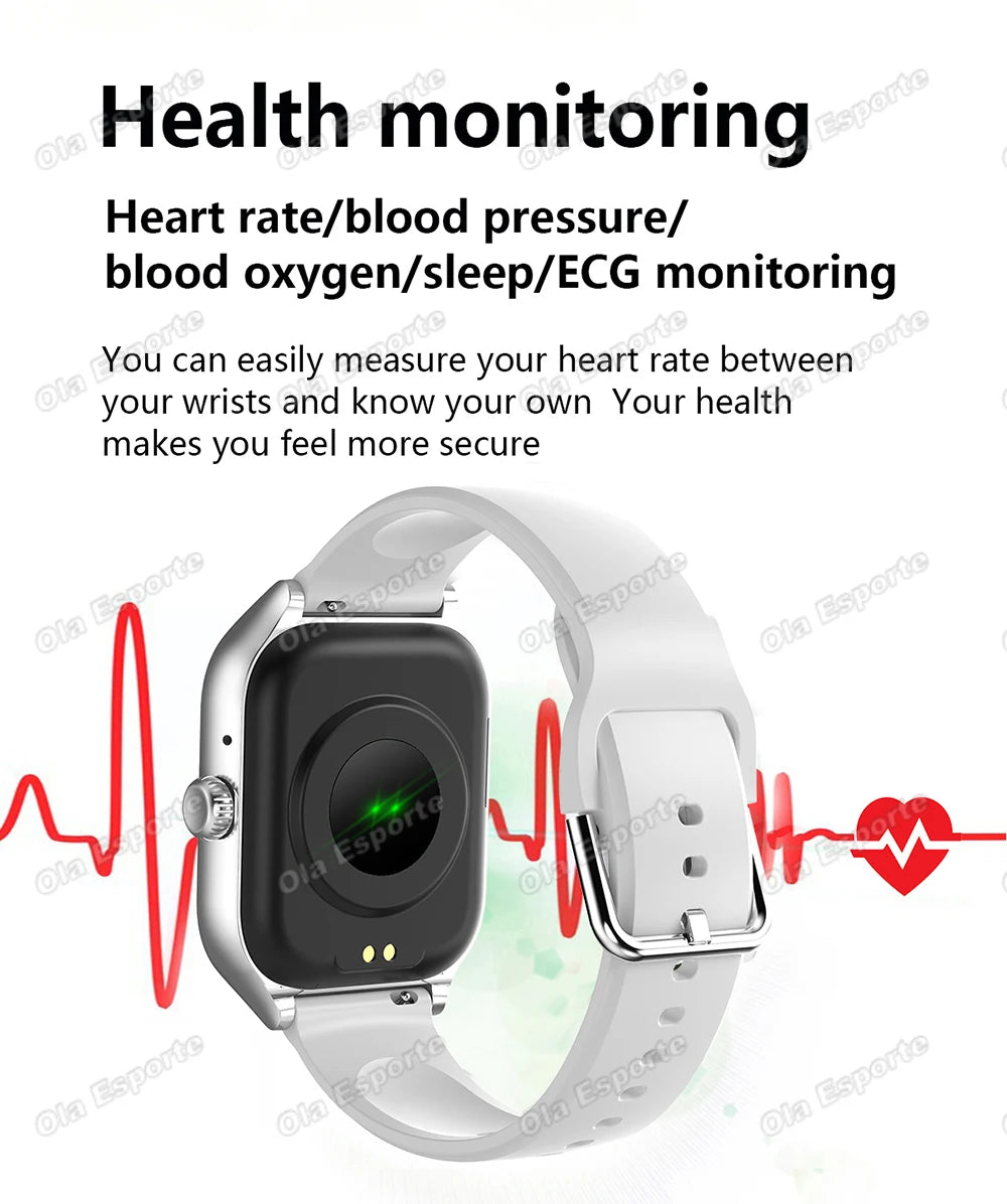 Smart Watch Men 2.01'' AMOLED Screen Waterproof Multiple Sport Mode Fitness HD Bluetooth Call Smartwatch Men Women Bracelet Ht30