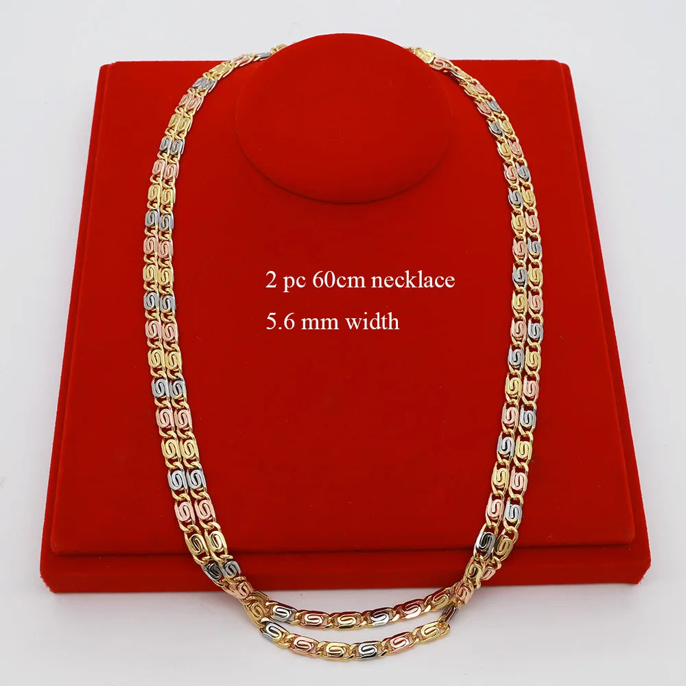 60cm 5.3mm Minimalist Necklace Fashion 18k Gold Plated Jewelry for Men And Women Suitable for Daily Wear