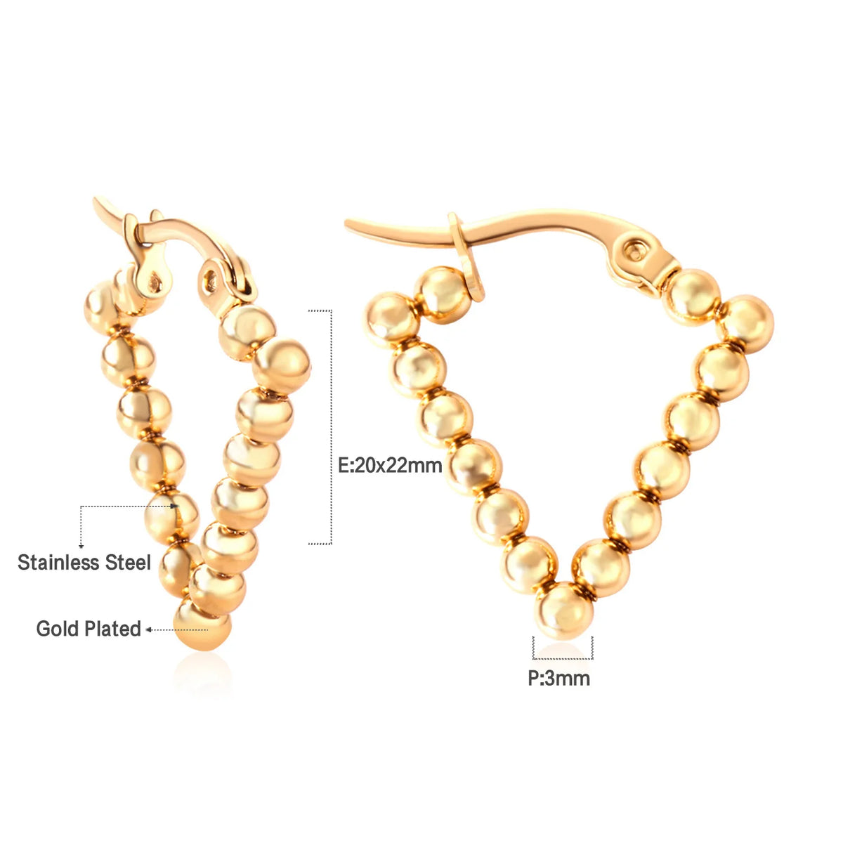 LUXUSTEEL Fashionable Drop Earring for Women Stainless Steel Golden Elegant Hoop Earrings Geometric Jewelry Party Gifts
