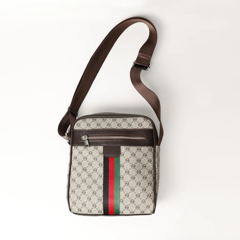 Square Crossbody Bag Men Luxury Design Men's Crossbody Bags Fashion Plaid Letter Printed Shoulder Bag Male Sling Messenger Bag