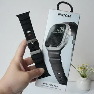 Luxury Silicone Band for iWatch 46mm Series 10 Ultra2 49mm 45mm Breathable Sport Strap for 44mm 42mm Series 9 8 7 6 5 4 3 2 1 SE