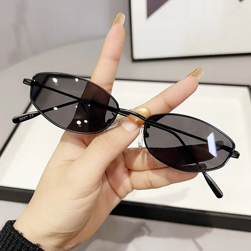 Luxury Brand Sunglasses For Women Men Oval Sun Glasses Brand Designer Retro Shades Metal Frame Eyewear TOP UV400