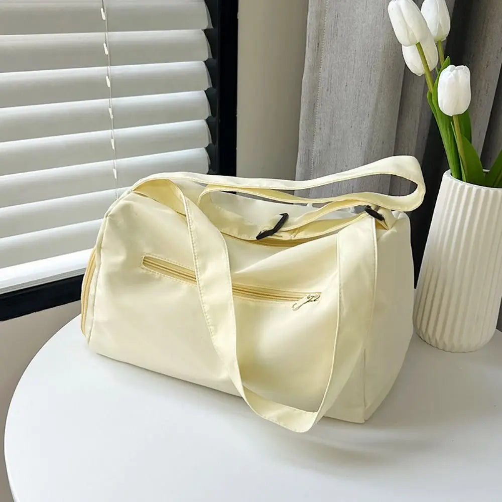 Fashionable Solid Color Crossbody Tote Bags Canvas Large Capacity Sports Shoulder Bag Niche Design Casual Gym Fitness Bag Girls