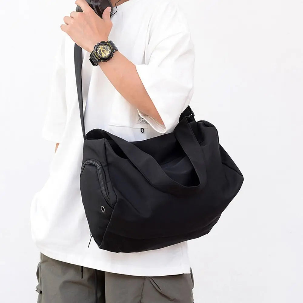 Fashionable Solid Color Crossbody Tote Bags Canvas Large Capacity Sports Shoulder Bag Niche Design Casual Gym Fitness Bag Girls
