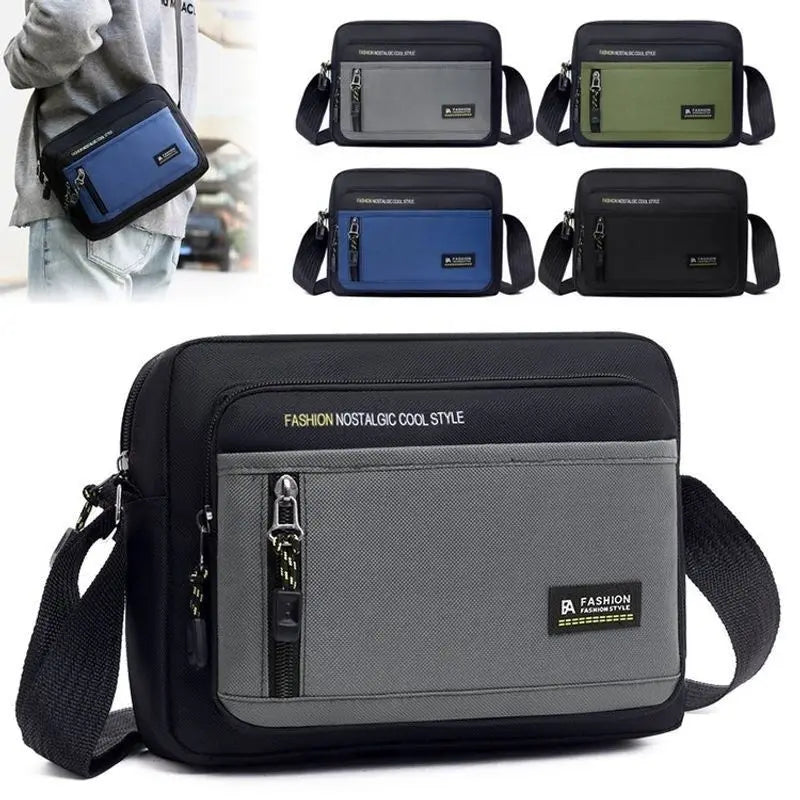 Fashion Men Crossbody Bag Single Shoulder Bags Big Capacity Storage Bag Multi-Pockets Business Crossbody Bags for Work Traveling