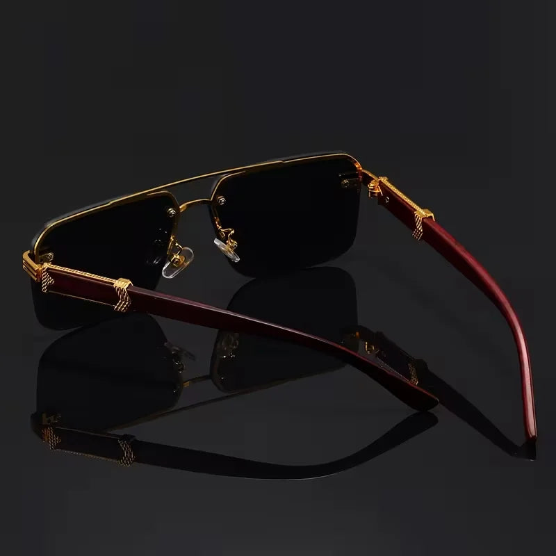 A Pair of Textured Double-Bridge Trendy Fashion Sunglasses, Suitable for Streetwear, Parties, Music Festivals, Gifting and Vacat