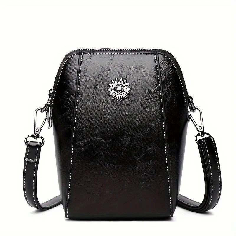 Chic Leather Crossbody Phone Bag, Compact & Stylish for Daily Use Adjustable Strap Perfect for Women Fashion Everyday Essential