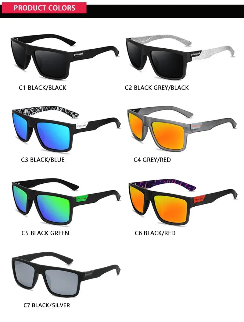 Polarized Square Sunglasses UV400 Black Fashion Shades for Men & Women Ideal for Driving Fishing & Outdoor Sports