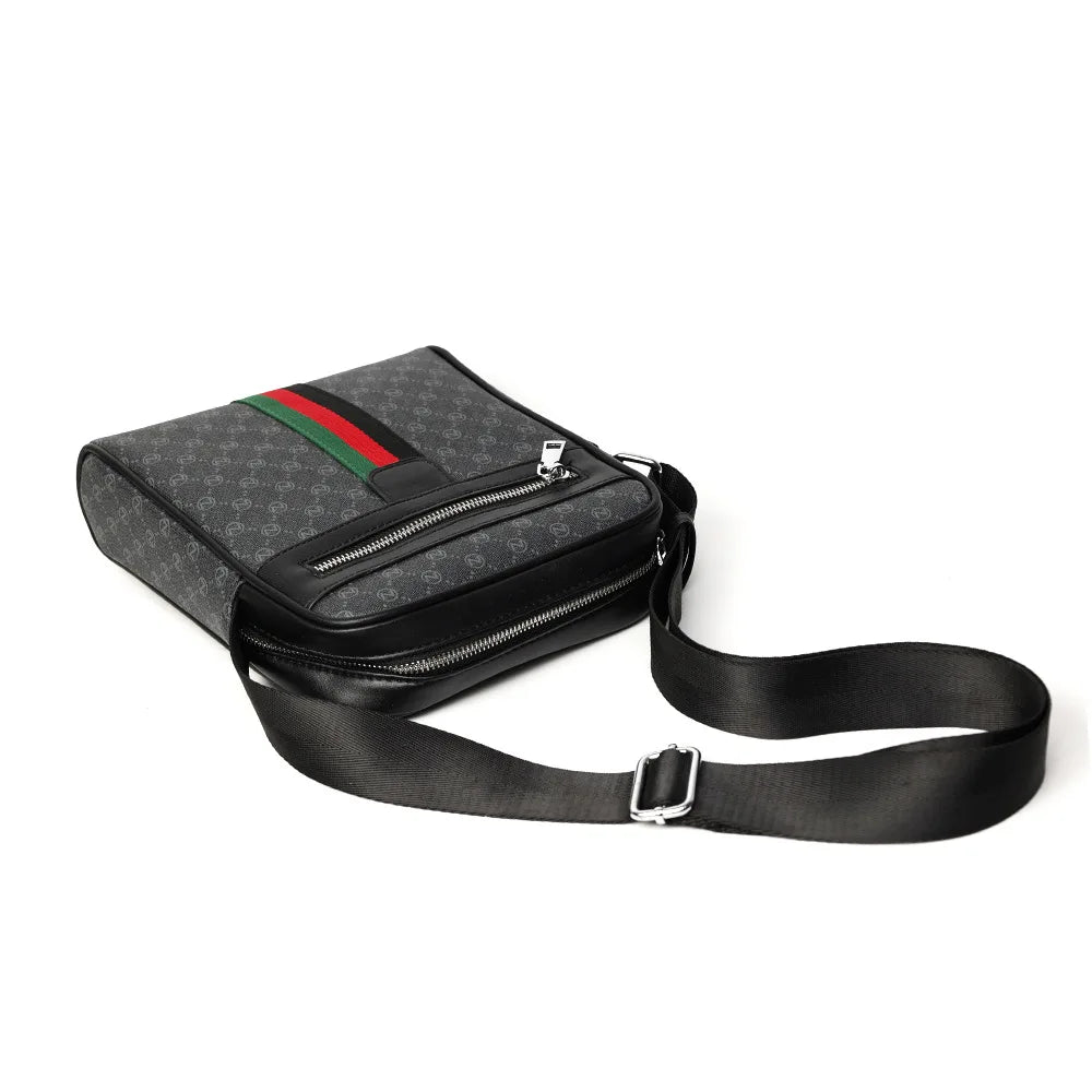 Square Crossbody Bag Men Luxury Design Men's Crossbody Bags Fashion Plaid Letter Printed Shoulder Bag Male Sling Messenger Bag