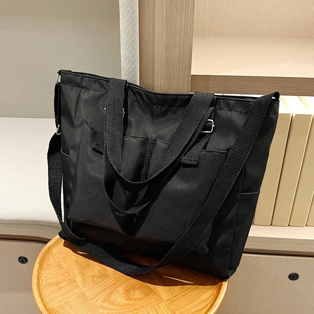Summer Casual Women's Crossbody Bag Artistic Solid Color Student Shoulder Bag Large Capacity Simple Bag