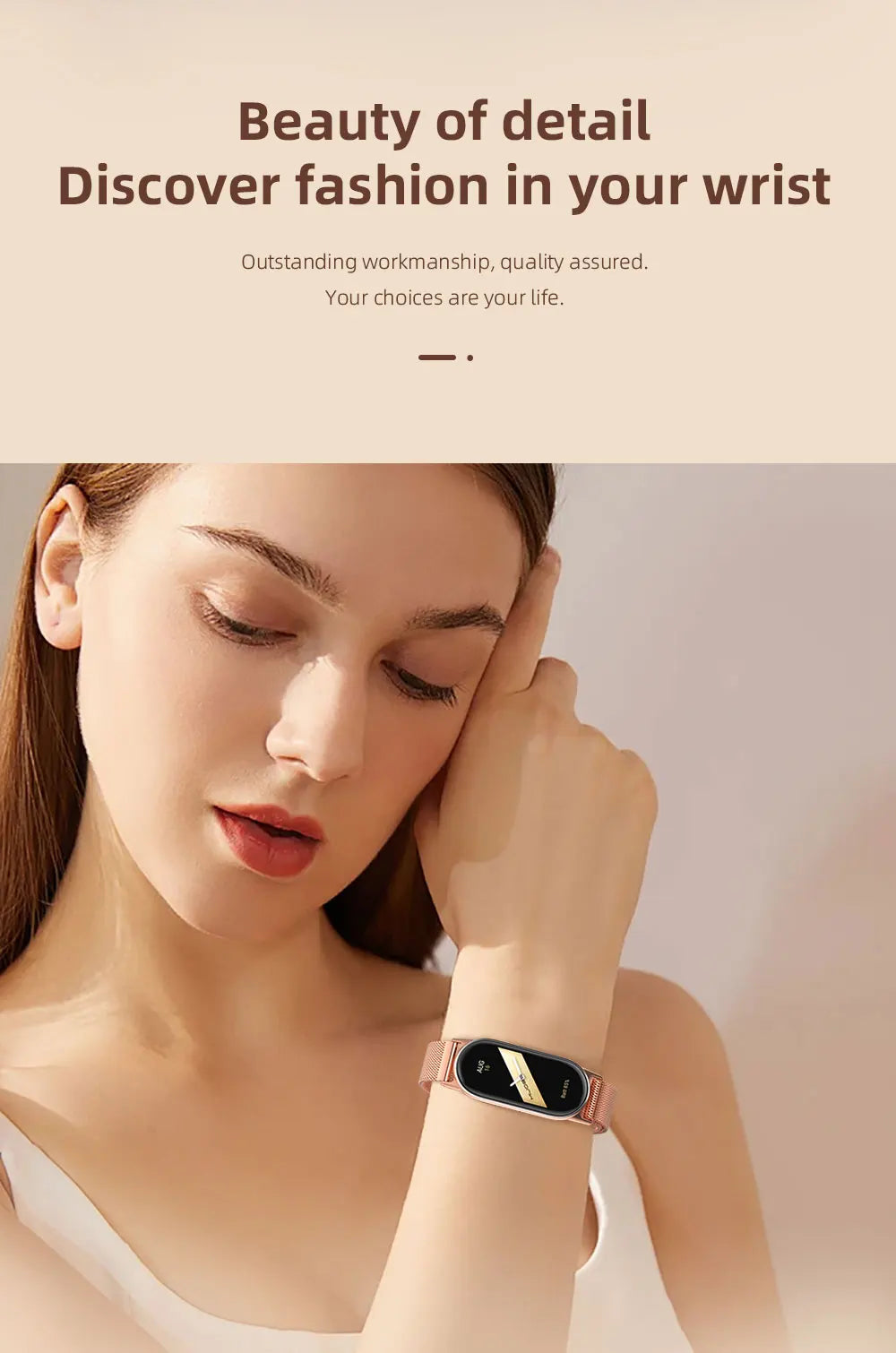 Mi Band 10 9 8 Strap Metal Smart Bracelet Milanese Girls Women Small Wrist Band For Xiaomi Mi Band 8 9 Smart Watch