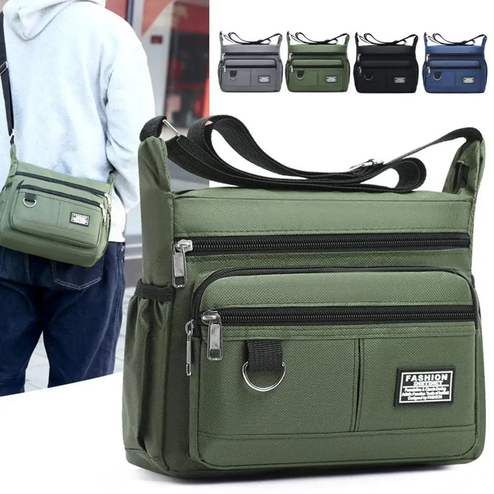 Mens Crossbody Bag Single Shoulder Bags Big Capacity Multi-Pockets Storage Bag Fashion Handbag Business Crossbody Bags