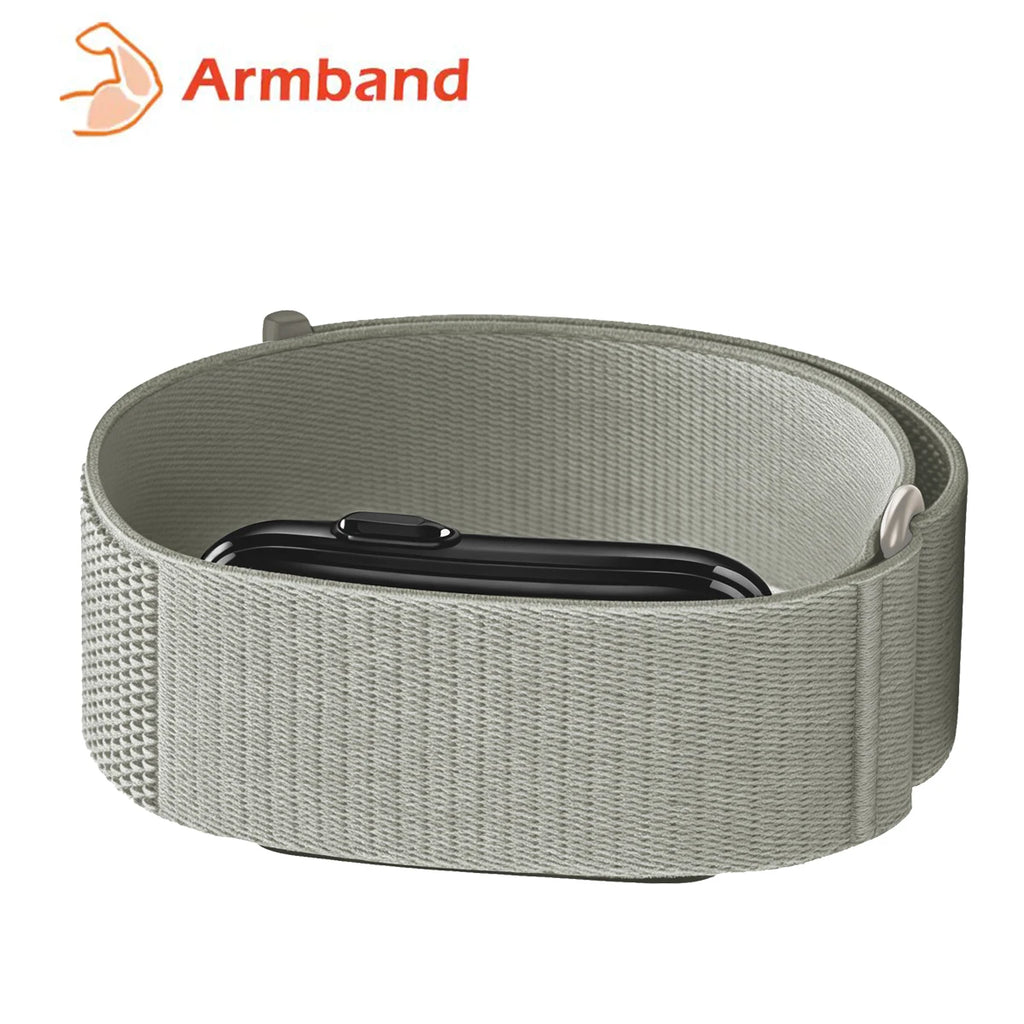 For Garmin CIRQA Smart Band Bicep Armband Sport Fitness Tracker Nylon Woven Breathable Watch Band Adjustable Wrist Loop Strap