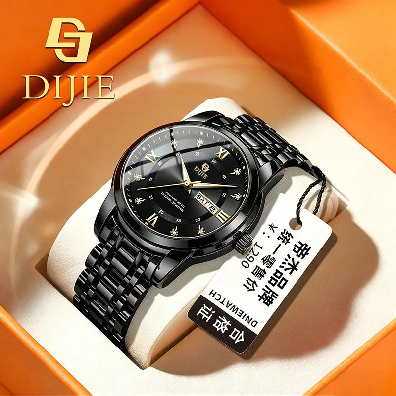 Trendy steel-band men's watch, exuding elegance, a popular casual and minimalist design, high-quality, versatile for business an