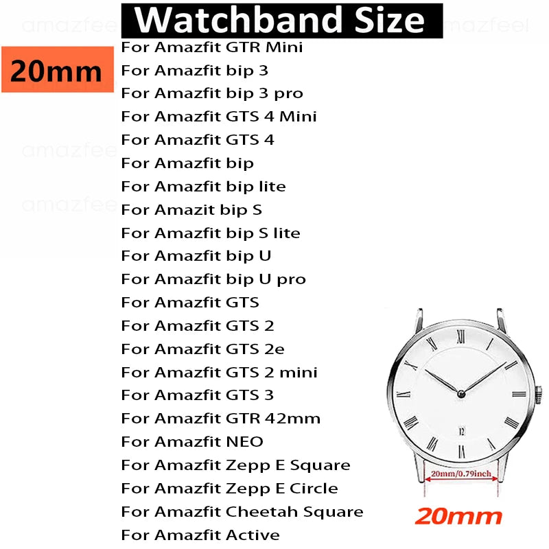 Bracelet for Amazfit GTR Mini Smart Watch Strap for Amazfit Bip 3 Pro Metal Band Correa Reloj Amazfit GTS 4 3 2 Mini Watchband