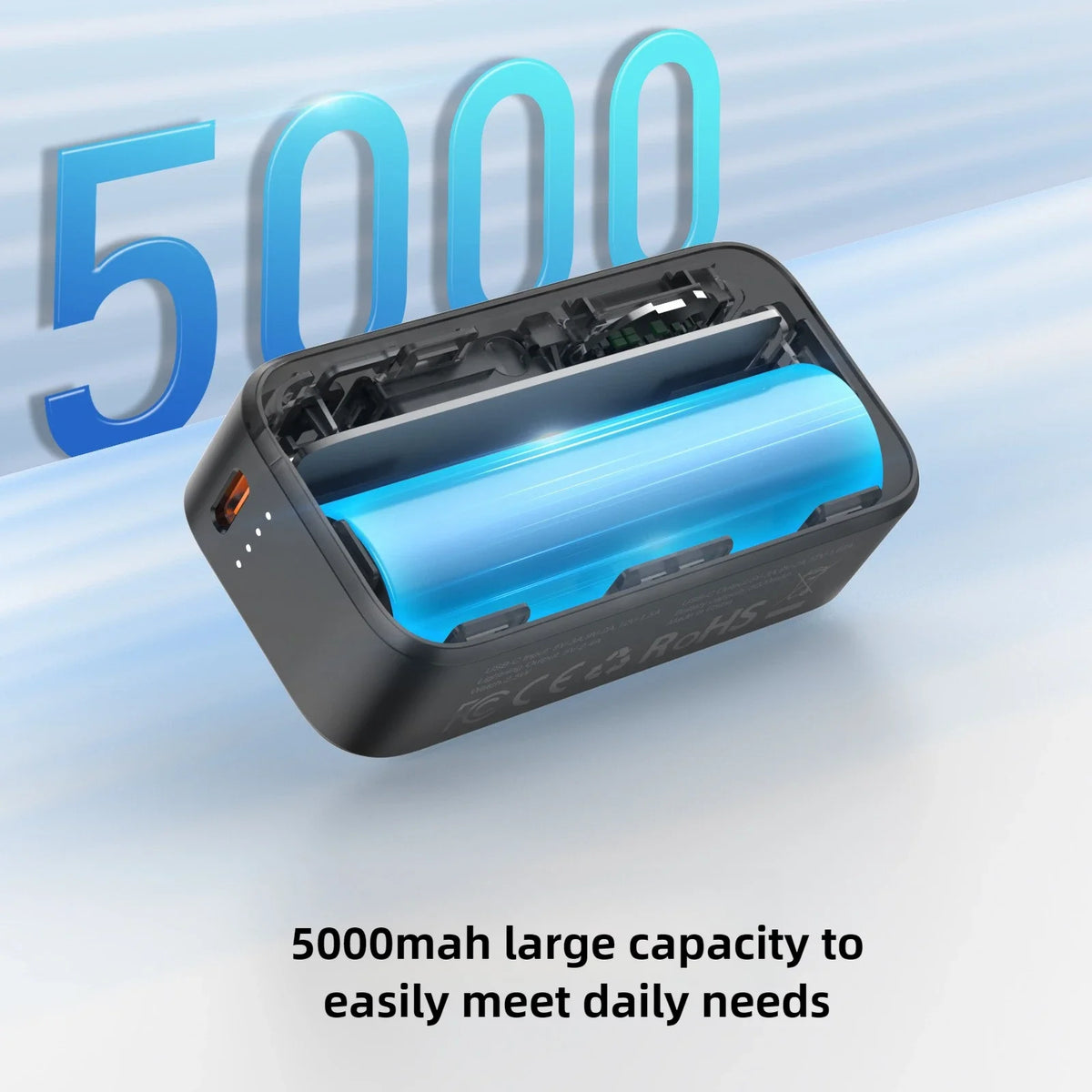Mini Magnetic Power Bank 5000mAh with Bracket Digital Display Portable External Battery for Iphone Xiaomi Watch Earphone Phone