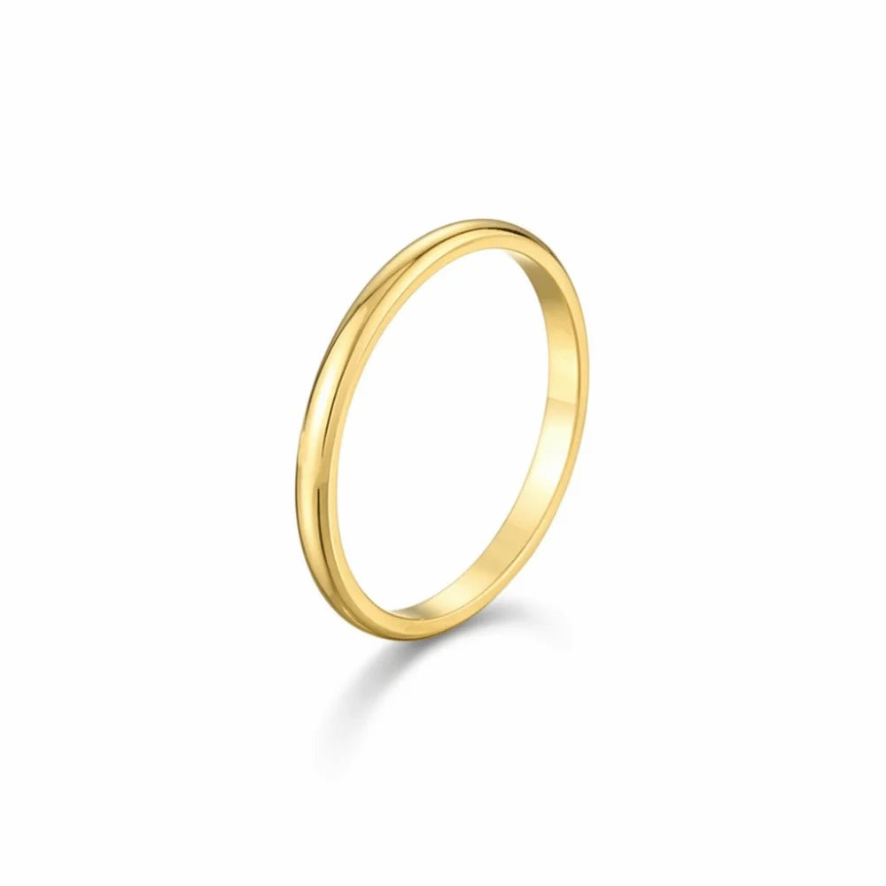 Durable Stackable Plain Band Rings 2MM Twist Design Thin Rings Minimalist Style Smooth Titanium Steel Rings Party Jewelry