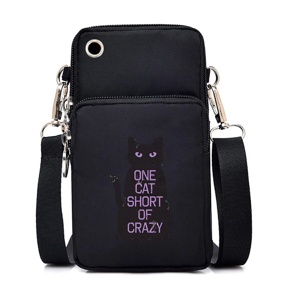 Cow Cat Crossbody Bags for Women Funny Graphic Purses and Handbags Harajuku Tote Bags Coin Wallet Women Mini Mobile Phone Bag