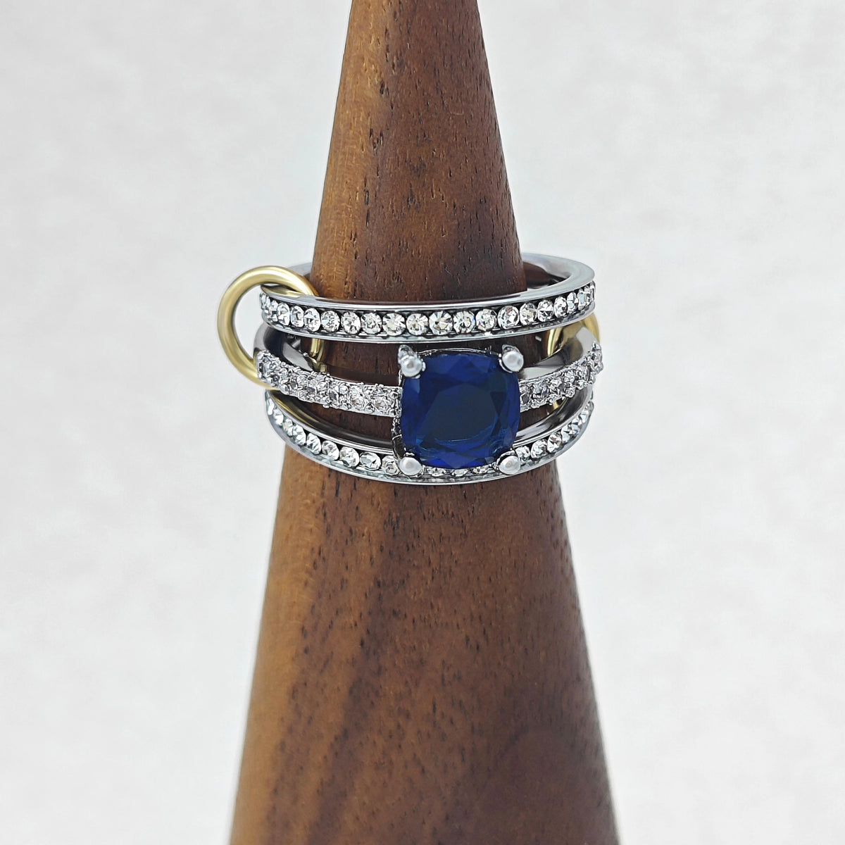 Full Cubic Zirconia Stacking Rings For Women Luxury Style Gold Color Multi-layer Spinelli Ring Wedding Engagement Jewelry Gifts
