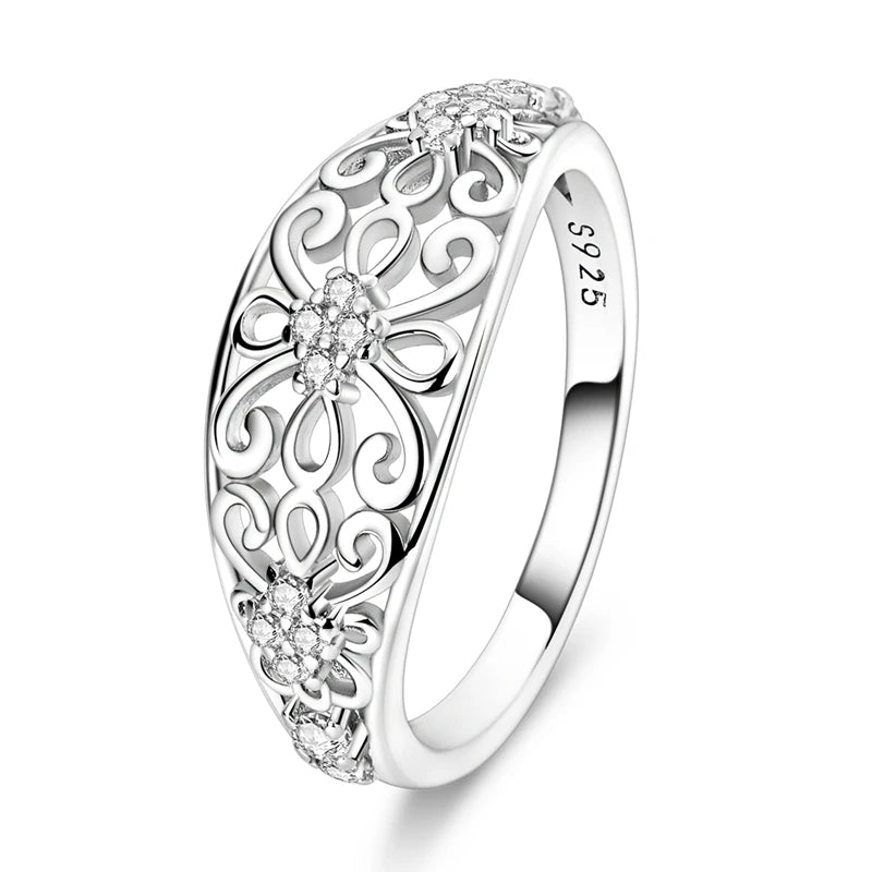 New Original 925 Sterling Silver Rings Stackable Infinite Silver Zircon Ring For Women Wedding Anniversary Birthday Jewelry Gift